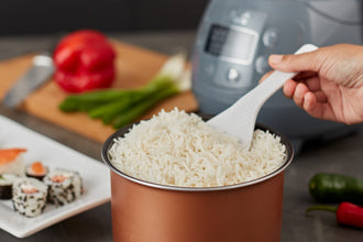 Yum Asia Panda Mini Rice Cooker With Ninja Ceramic Bowl and Advanced Fuzzy Logic (3.5 cup, 0.63 litre) 4 Rice Cooking Functions, 4 Multicooker functions, Digital LED display - 120V