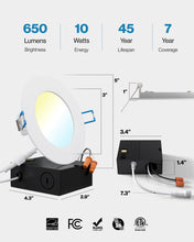 Sunco 24 Pack 4 Inch LED Recessed Lights, Canless Ceiling Light Slim, 650 LM, 10W, Selectable CCT 2700K/3000K/4000K/5000K/6000K, Dimmable, Wafer Thin, with Junction Box ETL