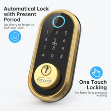 Smart Lock SMONET Bluetooth Keyless Entry Keypad Smart Deadbolt-Fingerprint Electronic Deadbolt Lock, Remote Ekeys Sharing, Easy to Install for Homes and Hotel Works with Alexa(Gateway Not Included)