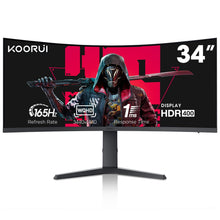 KOORUI 34-inch Curved Ultrawide WQHD 3440×1440 Gaming Monitor, 165Hz 1000R- PIP/PBP, 1ms(MPRT), HDR400, DCI-P3 95%, FreeSync Premium, 1 x DP 1.4 & 2 x HDMI 2.0, Tilt Height Swivel Adjustment, 34E6UC