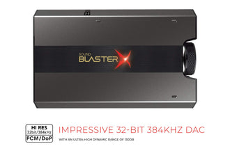 Sound BlasterX G6 Hi-Res 130dB 32bit/384kHz Gaming DAC, External USB Sound Card with Xamp Headphone Amp, Dolby Digital, 7.1 Virtual Surround Sound, Sidetone/Speaker Control for PS4, Xbox One