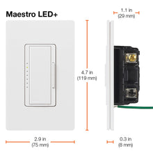 Lutron Maestro LED+ Dimmer Switch for Dimmable LED, Halogen and Incandescent Bulbs, 150W/Single-Pole or Multi-Location, MACL-153M-WH, White (8-Pack)