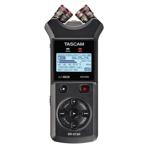 TASCAM DR-07XP 32-Bit Float Portable Handheld Field Recorder and USB-C Audio Interface — With Adjustable Mics for Digital Stereo Recording of Music, Sound, Voice, Audio for Video and Podcasting