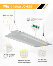 JC-LGL LED Linear High Bay Light, 210W LED High Bay Shop Lights Fixture, Compatible with Industrial 120-277V, 31500LM LED Linear High Bay Light for Shop Garage Warehouse, UL Complied, 4 Pack, White