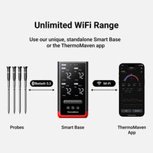 ThermoMaven Smart Bluetooth Wireless Meat Thermometer – 4-Probe, WiFi Unlimited Range, 6 Sensors with NIST Certified Accuracy, Ideal for BBQ, Grill, Kitchen, Oven, Smoker & Rotisserie