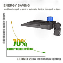 LEDMO 300W LED Parking Lot Light Slip Fitter Mount 36000LM 5000K Outdoor Commercial Area Lighting with Dusk to Dawn Photocell, Easy Installation IP65 Waterproof Shoebox Light for Street, Yard