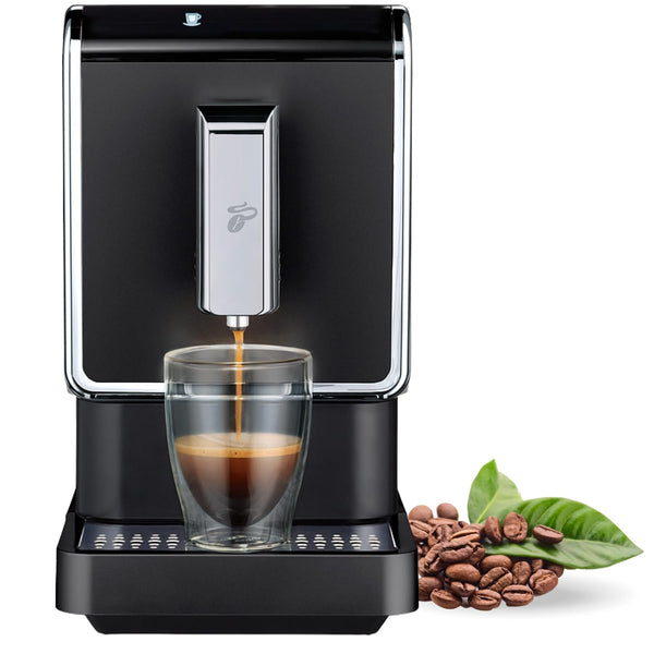 Tchibo Automatic Espresso & Coffee Machine with Built-in Grinder, No Coffee Pods Needed, Black