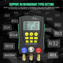 HVAC Gauges Digital Manifold Gauge Set HVAC Dual Pressure&Temp Test 89 Refrigerant Gauges Digital R22/R134A/R410A Refrigerant Recharge Kit 3.5