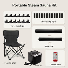 PEEKO Portable Sauna for Home, Full Size Personal XL 6'3'' Hexagon Steam Sauna Tent with 4L 1500W Steamer, Pocketed Foldable Chair, Customized Sweat Mat and Remote Control