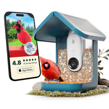 Bird Buddy Pro Solar Smart Bird Feeder with Camera - Ai Bird Species Identification, 5Mp Photos, 2K Ultra Video Live Stream Camera, Slow-Motion Video, 2.6In Focus - Blue Solar