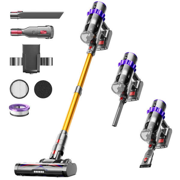 Cordless Vacuum Cleaner, 550W 45KPA 70Mins Self-Standing Vacuum Cleaners for Home, Stick Vacuum Cordless with Wall Mount Charging, LDE Display, Upgraded Roller Brush for Carpet,Pet Hair,Hardwood Floor