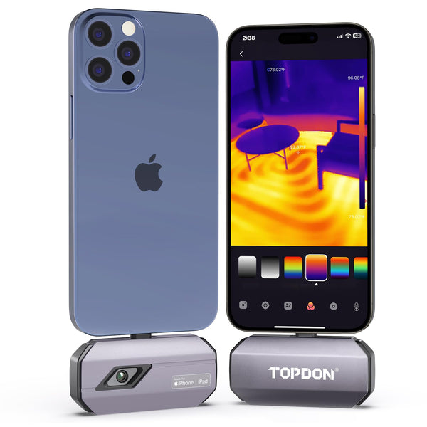 TOPDON TC002C Thermal Camera, 512 x 384 Super Resolution, 256 x 192 IR Resolution, Thermal Imager for iPhone 15/16 Series and iPads with Type-C Port, -4°F~1022°F Temp Range, Upgraded Version of TC002