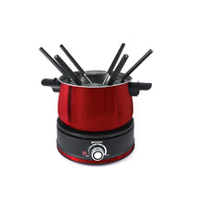 Swissmar Arolla 10 Pieces Stainless Steel Electric Fondue Set - Perfect Fondue Pot Electric Set for Cheese, Chocolate, Oil, Broth & More - Gift Ideas for Wedding, House Warming, Red, 2.1 Qt / 2L