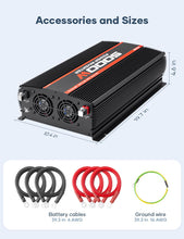 POTEK 5000W Power Inverter 4 AC Outlets 12V DC to 110V AC Car Inverter with 2 USB Ports Black