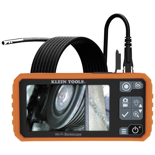 Klein Tools ET19 Wi-Fi Pro Borescope, Inspection Camera, Dual-Lens, 9.8-Foot Armored Gooseneck, Waterproof, 6-LED Lights, for Android and iOS Device