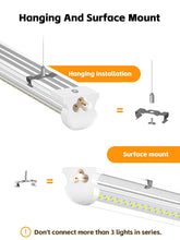 ONLYLUX 8FT LED Shop Lights 6000K White 100W, 15000lm Workshop led Light V Shape, Plug and Play, Hanging/Surface Mount Install, 8 Foot led Lights for Garage,10 Pack