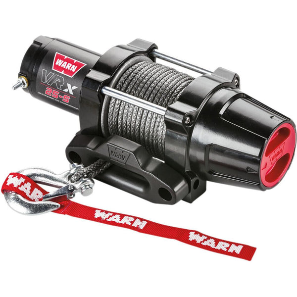 WARN 101020 VRX 25-S Powersports Winch with Handlebar Mounted Switch and Synthetic Rope: 3/16" Diameter x 50' Length, 1.25 Ton (2,500 lb) Capacity