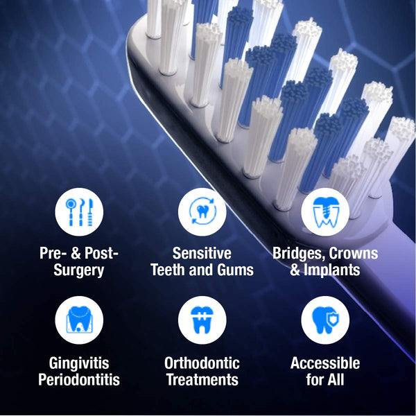 Emmi-dent Oral Waver Electric Toothbrush with 100% Ultrasound Technology, Gentle Vibration and Nano-Bubble Toothpaste. Ideal for Sensitive Teeth, Plaque Removal and More! (Half Year Supply Set)