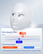 NEWKEY LED Face Mask Light Therapy,Red Light Therapy for Face Wrinkle Blue Light Therapy Mask for Face Acne,150LEDs,10 Min Auto Shut off, Wired