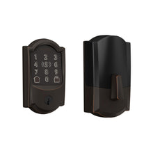 Schlage BE499WB CAM 716 Encode Plus WiFi Deadbolt Smart Lock, Keyless Entry Touchscreen Door Lock with Camelot Trim, Aged Bronze