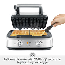 Breville 4 Slice the Smart Waffle, 12.25 x 12.25 x 5.75 inches, Brushed Stainless Steel