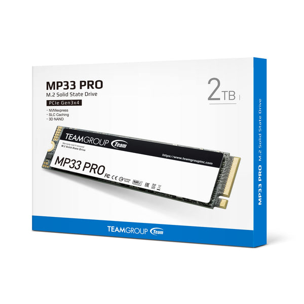 TEAMGROUP MP33PRO 2TB SLC Cache 3D NAND TLC NVMe 1.3 PCIe Gen3x4 M.2 2280 Internal SSD R/W Speed Up to 3500/3000 MB/s Laptop & Desktop TM8FPD002T0C101