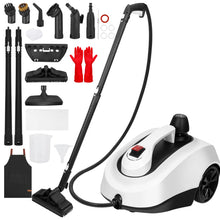 Steam Cleaner,Multipurpose Neat Canister Steamer with 21 Accessories, 5 Mins Heating with 1.5L Tank,Rolling Cleaning Machine for Carpet, Floors,Windows,Mirrors,Glass and Cars (White1)