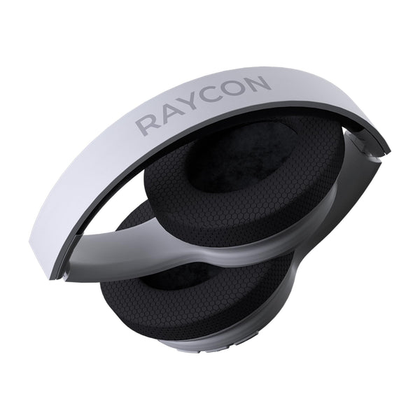 Raycon Fitness Headphones - Wireless Over-Ear-Headphones with 45 Hours of Battery, Active Noise Cancellation, Awareness Mode, 3 Quick Swap Ear Cushions, IPX4 Water Resistance (White)