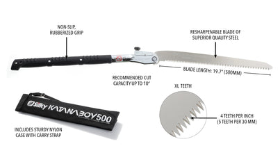 Silky KATANABOY Professional 500mm Folding Saw XL Teeth (403-50)