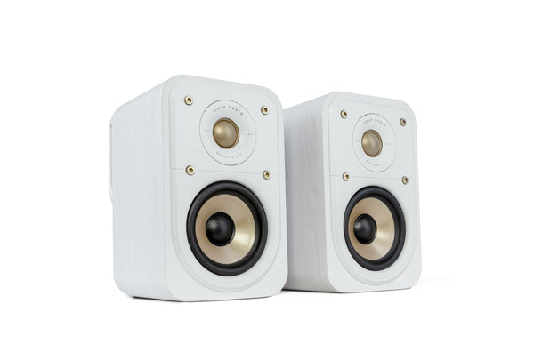 Polk Signature Elite ES10 Surround Loudspeaker - Hi-Res Audio Certified, Dolby Atmos & DTS:X Compatible, 1" Tweeter & 4" Woofer, Power Port Technology for Effortless Bass (Pair, Elegant White-Washed)