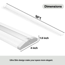 ANTLUX 110W 8FT LED Wraparound Ultra Slim Strip Lights, 12600LM, 5000K, 8 Foot LED Garage Shop Lights, Flush Mount Warehouse Office Ceiling Lighting Fixture, Fluorescent Tube Replacement, 2 Pack