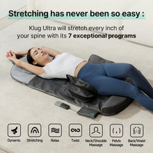 Klug Stretching Massager Ultra, Effortless auto-Stretching Mat, Ease Back & Neck Pain with 3 Intensity Levels 7 Exceptional Programs, 2 Levels of Heat Function, Foldable & Portable Design