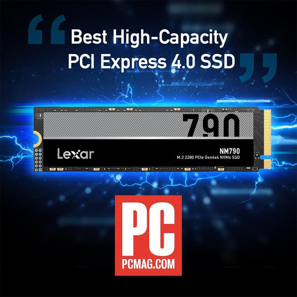 Lexar 2TB NM790 SSD PCIe Gen4 NVMe M.2 2280 Internal Solid State Drive, Up to 7400/6500 MB/s Read/Write, Compatible with PS5, for Gamers and Creators, Black (LNM790X002T-RNNNU)