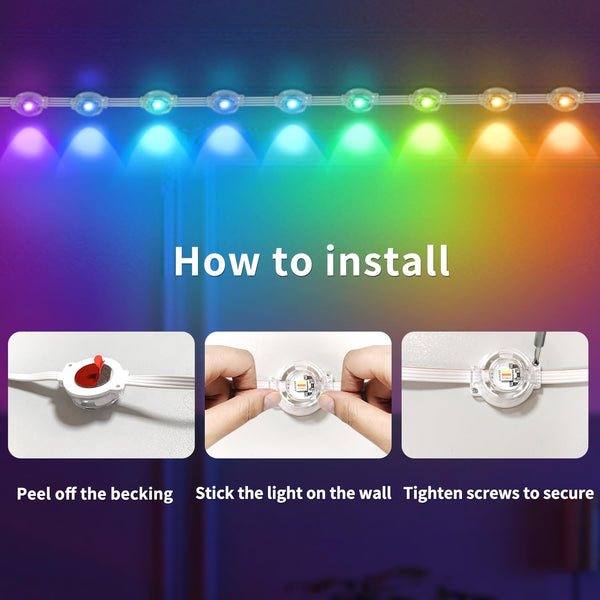 Yocrostar 300ft Permanent Outdoor Lights,RGB Eaves Lights with App Control Remote,DIY IP67 Waterproof Under Eave Lighting,Outside led Lights for House,Party,Christmas Decorations(2 Rolls 150FT)