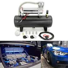 CNRAQR200PSI 12V Heavy Duty Air Train Horn/Air Ride Suspension Compressor with 2 Gallon (8 Liter) Train/Air Horn Tank