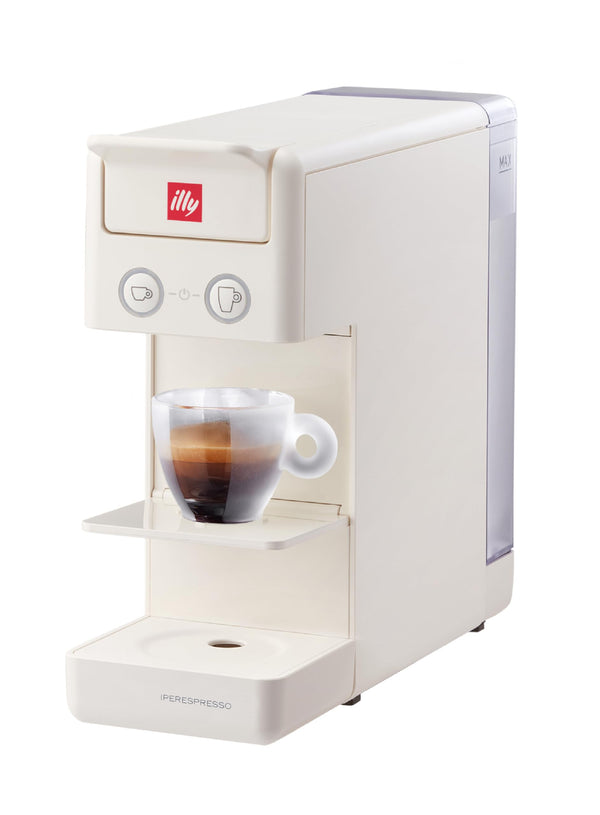 Illy Y3.3 Espresso Machine, Single Serve Coffee Machine for IperEspresso Capsules, Single Cup Espresso Maker (White)