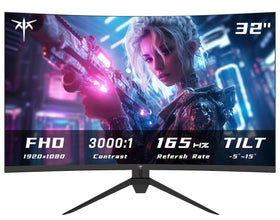 KTC 32 Inch Curved Gaming Monitor, FHD 1080P 165Hz PC Monitor, 1500R, 122% sRGB with HDR, FreeSync Premium, HDMI 2.0x2, DisplayPort 1.4, VESA Compatible, Tilt Adjustable, Eye Care, H32S17C