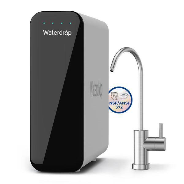 Waterdrop TSU 0.01μm Ultra-Filtration Under Sink Water Filter System, 3-Stage Tankless Undersink Water Filtration with Faucet, Smart Panel, No Waste Water, No Electricity Required, Does not Lower TDS