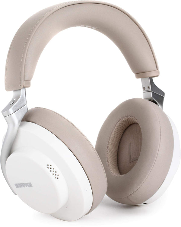 Shure AONIC 50 Wireless Noise Cancelling Headphones, Premium Studio-Quality Sound, Bluetooth 5 Wireless Technology, Comfort Fit Over Ear, 20 Hours Battery Life, Fingertip Controls - White