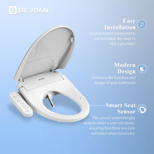 Bejoan Z1 Bidet Toilet Seat, Bidet Attachment for Toilet Warm Water, Elongated Heated Toilet Seat with Quite Close, Electric Smart Bidet with Air Dryer, Customizable Washing Modes for Ultimate Comfort