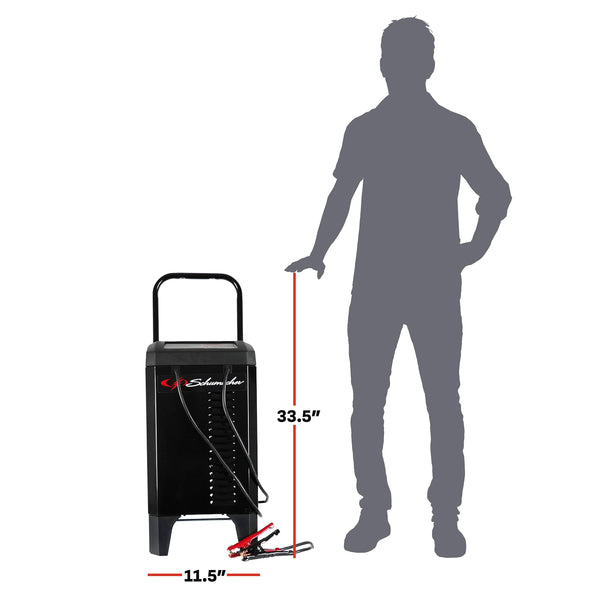 Schumacher Electric Fully Automatic Wheeled Battery Charger and Engine Starter 6-in-1, SC1309-200 Cranking Amps, 6 Volt and 12 Volt for Car, SUV, Truck, and Marine Batteries