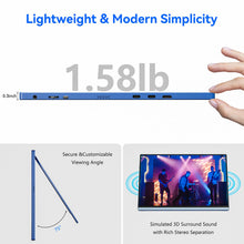 Veout 16Inch Portable Monitor for Laptop, 1920x1200P FHD IPS 16:10 External Display, 100% sRGB Aluminum Stand, USB-C/Mini HDMI, Use for PC, Phone, Office