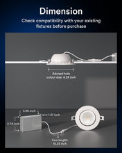 Lumary 4 Inch Smart WiFi Gimbal Recessed Lighting, 40° Tilt RGBWW Downlight Color Changing Eyeball Lights Directional 810Lm, Compatible with Alexa Google Remote, ETL & FCC Canless with J-Box, 4 Pack