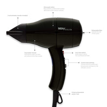 Sedu Revolution PRO 4000i Hair Dryer - Ceramic & Tourmaline Technology - Ionic Generator - 1875 Watts (Black)