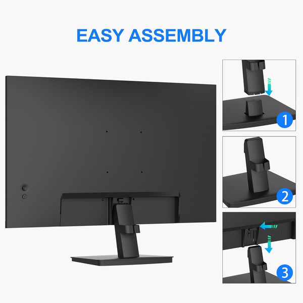 SANSUI Monitor 22 inch 1080p FHD 75Hz Computer Monitor with HDMI VGA, Ultra-Slim Bezel Ergonomic Tilt Eye Care LED Display for Home Office (ES-22F1 HDMI Cable Included)