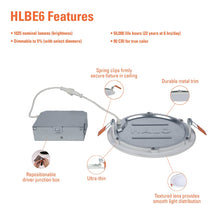 HALO HLBE 6 Inch Canless Ultra-Thin Recessed Lighting LED Wafer Light for Ceiling and Shower, 24 Pack, 3000K Bright White, 1025 Lumens, Wet Rated, UL & FCC Certified, Energy Star