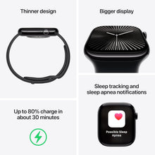 Apple Watch Series 10 [GPS, 42mm] - Jet Black Aluminum Case with Black Sport Band, S/M (Renewed)