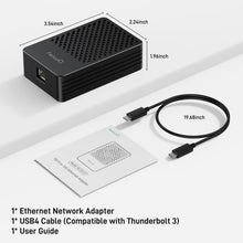 NEWQ 10GbE Ethernet Adapter - Compatible with Thunderbolt 3/4, Built-in 113°F Self-Starting Temperature Controlled Fan, Includes Cable, High-Speed RJ45 Network Connections for Mac and Windows