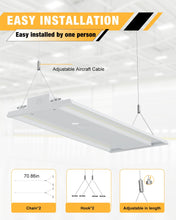 JC-LGL LED Linear High Bay Light, 210W LED High Bay Shop Lights Fixture, Compatible with Industrial 120-277V, 31500LM LED Linear High Bay Light for Shop Garage Warehouse, UL Complied, 4 Pack, White