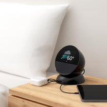 Echo Spot Bundle: Includes Echo Spot (2024 Release) | Black & Made for Amazon Stand with USB-C and USB-A Charging Ports | Black